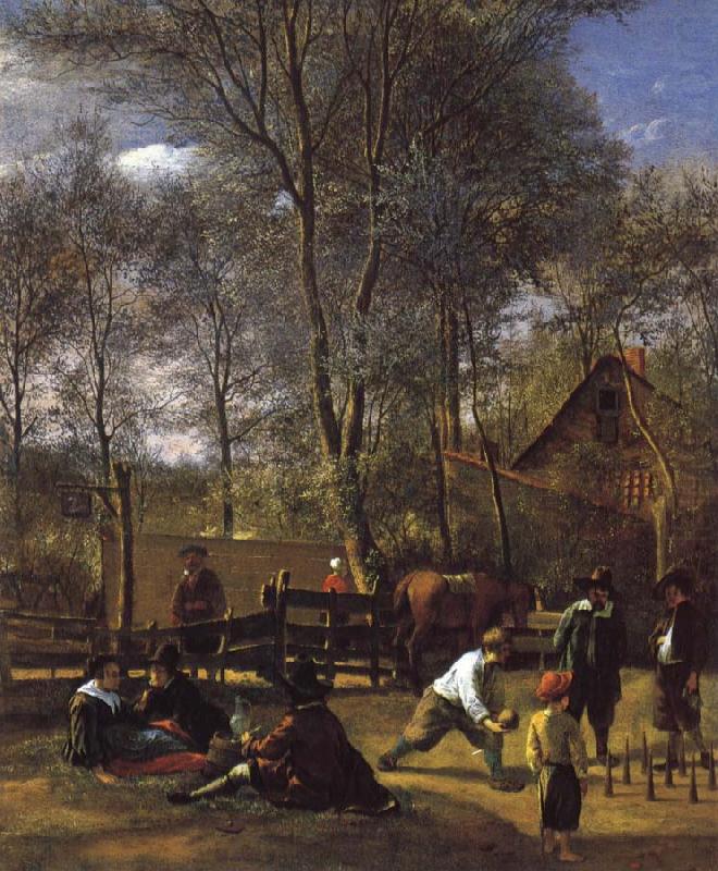 Skittle Players Outside an Inn, Jan Steen